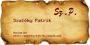 Szalóky Patrik névjegykártya