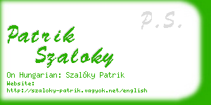 patrik szaloky business card